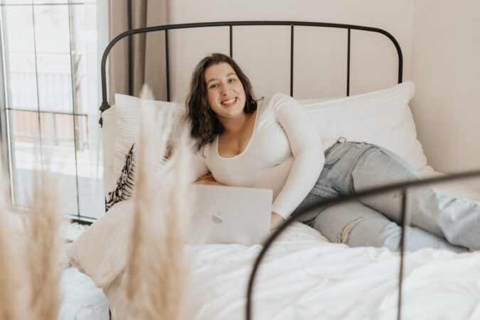 A heavy, plus sized person on a bed frame
