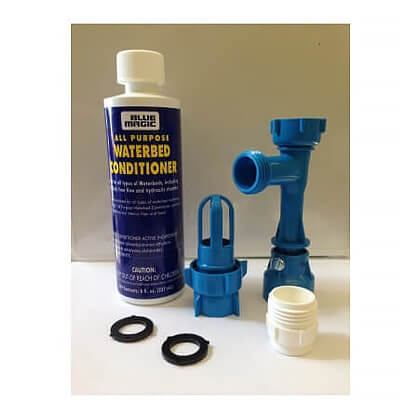 Blue Waterbed Mattress Fill and Drain Valve Kit for Hose Faucet Adapter Pump 