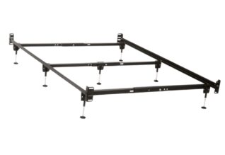 Twin/Full heavy-duty bed frame with hook-on and bolt-on headboard and footboard brackets