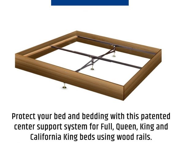 Steel Bed Frame Center Support 3 Rails, Queen Size Hook On Bed Frame Rails With 3 Cross Beams Legs