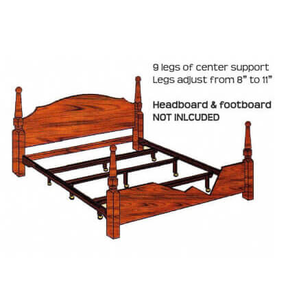 Steel Waterbed Frame K83 Stl Beds, King Size Wood Bed Rails With Hooks