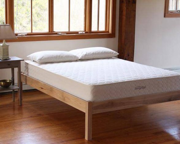 The Afton bed with plenty of space under it. It can help you learn how to declutter your bedroom.
