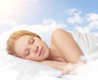 Mattress Marketing Explained. Woman laying on a cloud.
