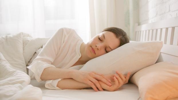 a woman sleeping peacefully